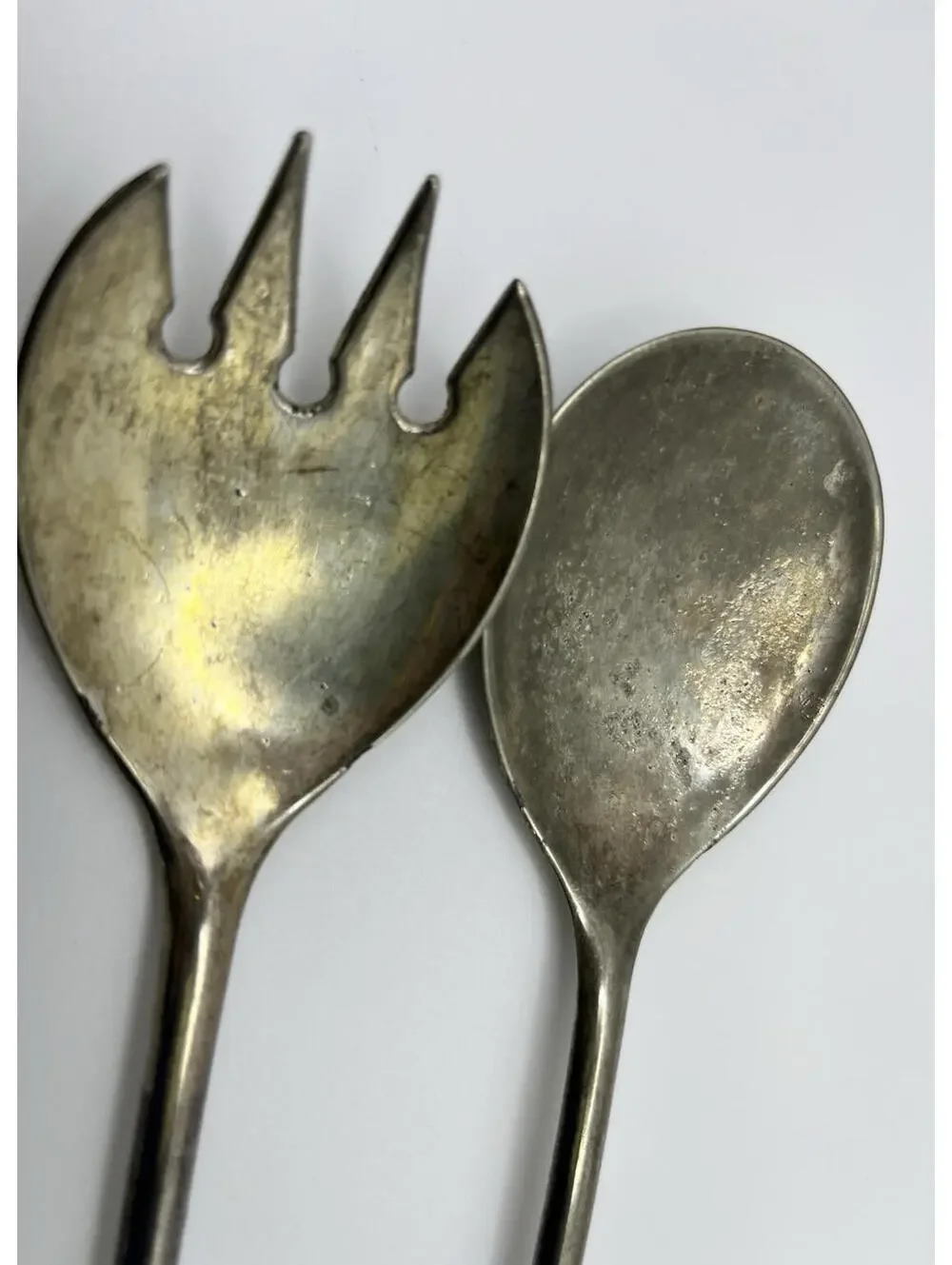 Vintage Italian Silverplated Serving Utensil Set Fork & Spoon 9